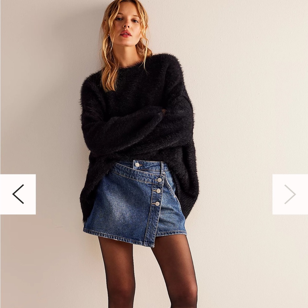 NWT Free People Wynne Denim Skirt in Dark Indigo